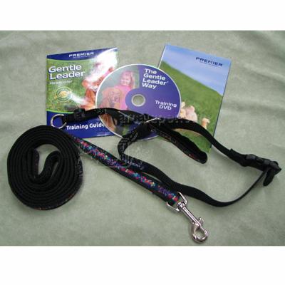 Gentle Leader Deluxe Headcollar Medium Bones on Squares Blk Gentle Leader Deluxe Headcollar Medium Bones on Squares Blk