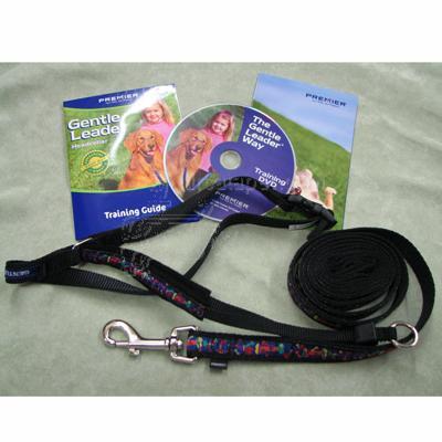Gentle Leader Deluxe Headcollar Large Bones on Squares Black Gentle Leader Deluxe Headcollar Large Bones on Squares Black