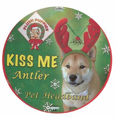 Kiss Me Holiday Antlers Dog Headband Kiss Me Holiday Antlers Dog Headband