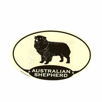 Euro Style Oval Dog Decal Australian Shepherd
