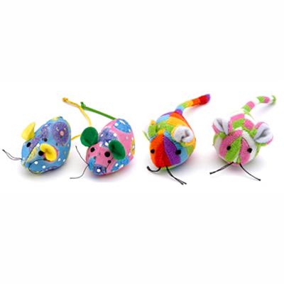 Purr-Pet Glitter 2 pack or Terry Mice 2 pack Cat Toys