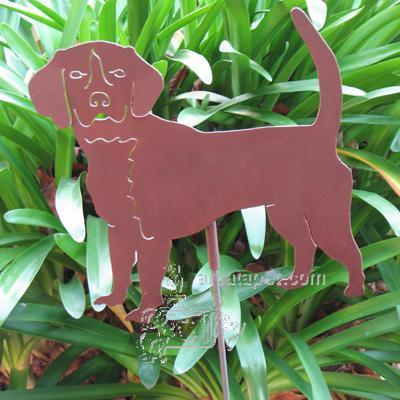 Haute Steel Garden Stake Beagle