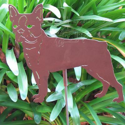Haute Steel Garden Stake Boston Terrier