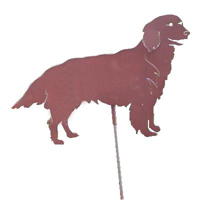 Haute Steel Garden Stake Golden Retriever