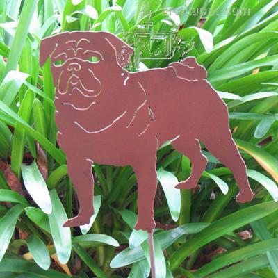 Haute Steel Garden Stake Pug