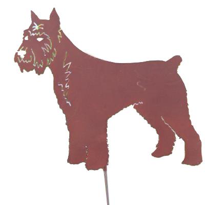 Haute Steel Garden Stake Schnauzer Haute Steel Garden Stake Schnauzer