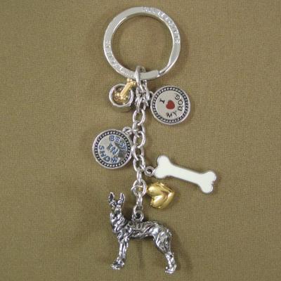 Key Chain Great Dane with 5 Charms Key Chain Great Dane with 5 Charms