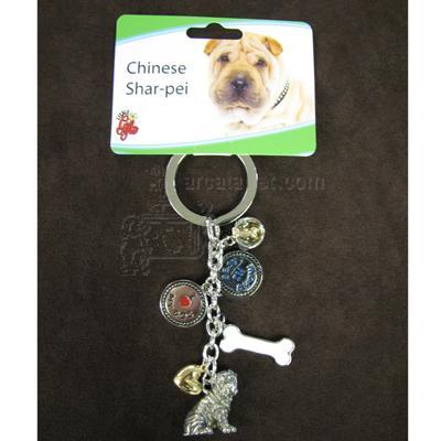 Key Chain Chinese Sharpei with 5 Charms