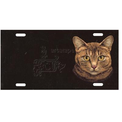 Aluminum Cat Breed License Plate with Orange Tabby Cat