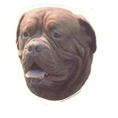 Double Sided Dog Decal Dogue de Bordeaux Double Sided Dog Decal Dogue de Bordeaux