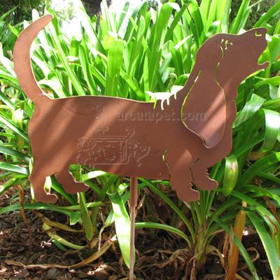 Haute Steel Garden Stake Basset Hound