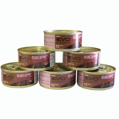 Evo 95% Beef 5.5 oz Canned Cat Food Case Evo 95% Beef 5.5 oz Canned Cat Food Case