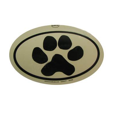 Euro Style Oval Dog Decal Paw Print 