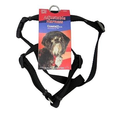 Adjustable Small Dog Harness 5/8-inch Black Nylon Adjustable Small Dog Harness 5/8-inch Black Nylon