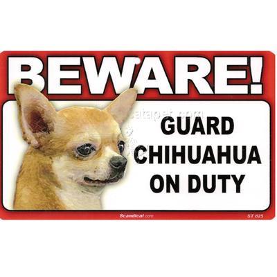 Sign Guard Chihuahua Apple On Duty 8 x 4.75 inch Laminated Sign Guard Chihuahua Apple On Duty 8 x 4.75 inch Laminated