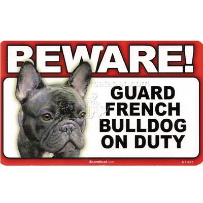 Sign Guard French Bulldog On Duty 8 x 4.75 inch Laminated Sign Guard French Bulldog On Duty 8 x 4.75 inch Laminated