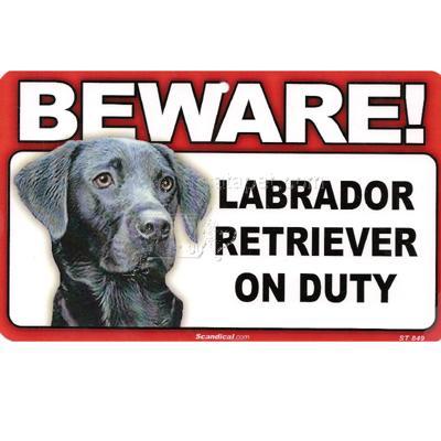 Sign Guard Laborador Black On Duty 8 x 4.75 inch Laminated
