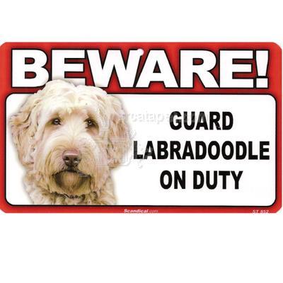 Sign Guard Labradoodle On Duty 8 x 4.75 inch Laminated Sign Guard Labradoodle On Duty 8 x 4.75 inch Laminated