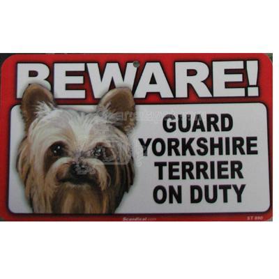 Sign Guard Yorkshire Terrier On Duty 8 x 4.75 inch Laminated Sign Guard Yorkshire Terrier On Duty 8 x 4.75 inch Laminated
