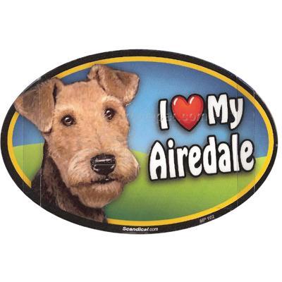 Dog Breed Image Magnet Oval Airedale