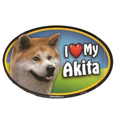 Dog Breed Image Magnet Oval Akita