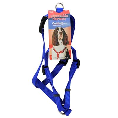 Adjustable Medium Dog Harness 3/4-inch Blue Nylon Adjustable Medium Dog Harness 3/4-inch Blue Nylon