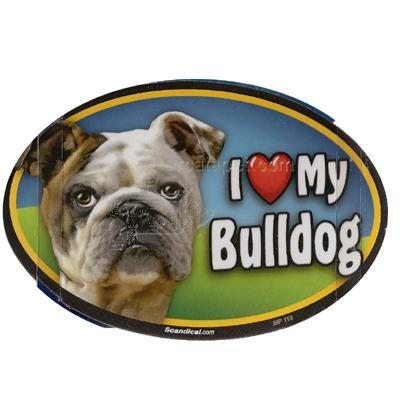 Dog Breed Image Magnet Oval Bulldog