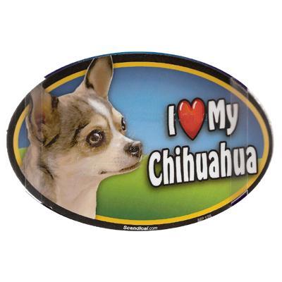 Dog Breed Image Magnet Oval Chihuahua Multi-colored Dog Breed Image Magnet Oval Chihuahua Multi-colored