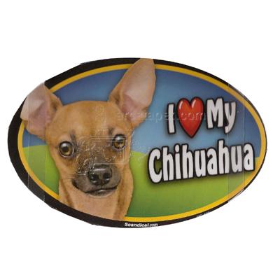 Dog Breed Image Magnet Oval Chihuahua Tan