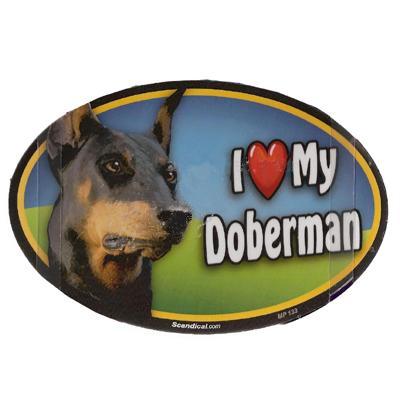 Dog Breed Image Magnet Oval Doberman