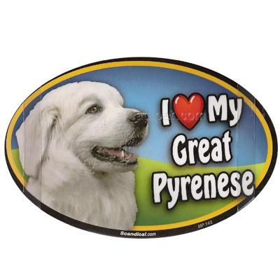 Dog Breed Image Magnet Oval Great Pyrenese