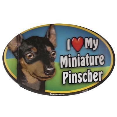 Dog Breed Image Magnet Oval Minature Pinscher