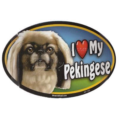 Dog Breed Image Magnet Oval Pekingese
