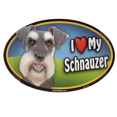 Dog Breed Image Magnet Oval Schnauzer