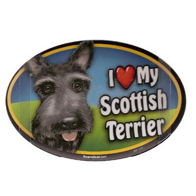 Dog Breed Image Magnet Oval Scottish Terrier