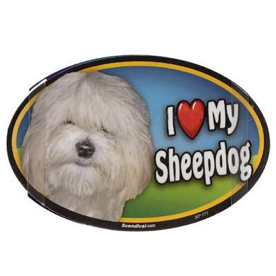 Dog Breed Image Magnet Oval Sheepdog