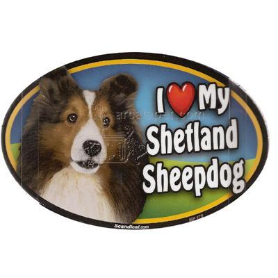 Dog Breed Image Magnet Oval Sheltand Sheepdog