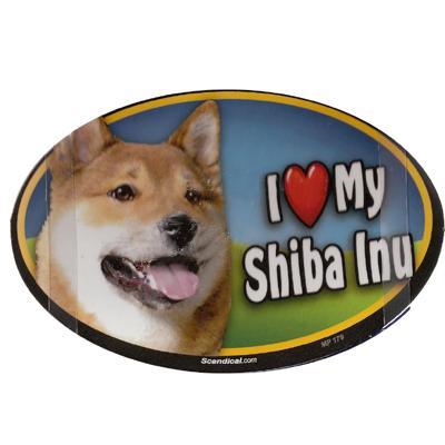 Dog Breed Image Magnet Oval Shiba Inu