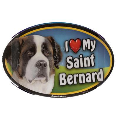 Dog Breed Image Magnet Oval Saint Bernard