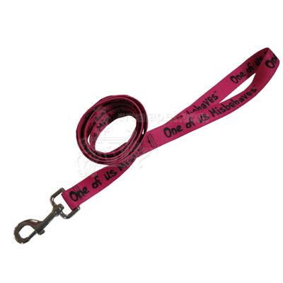 Printed Dog Leash 5-foot x 1inch One of us Misbehaves Printed Dog Leash 5-foot x 1inch One of us Misbehaves