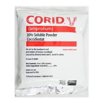 Corid (amprolium) Coccidiostat 20% Soluble Powder 10oz Corid (amprolium) Coccidiostat 20% Soluble Powder 10oz