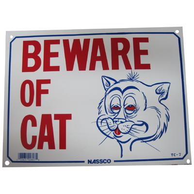 Sign Plastic Beware of Cat 9 x 12 inch Sign Plastic Beware of Cat 9 x 12 inch