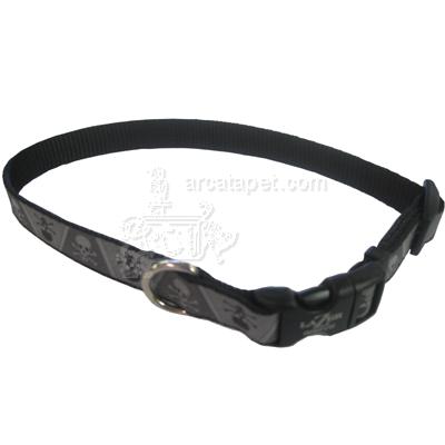 Lazer Brite Skulls Bones Dog Collar Medium Reflective Lazer Brite Skulls Bones Dog Collar Medium Reflective