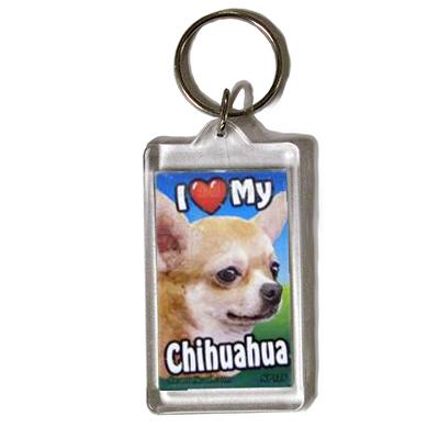 Plastic Keyring Chihuahua Applehead