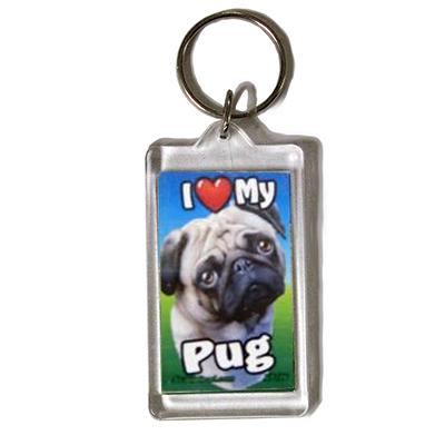 Plastic Keyring Pug