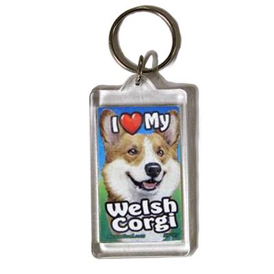 Plastic Keyring Welsh Corgi