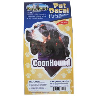 6-inch Vinyl Dog Decal Coonhound Picture