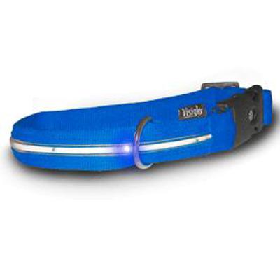 Visiglo Blue LED Illuminated Medium Dog Collar 13 to 20 inch