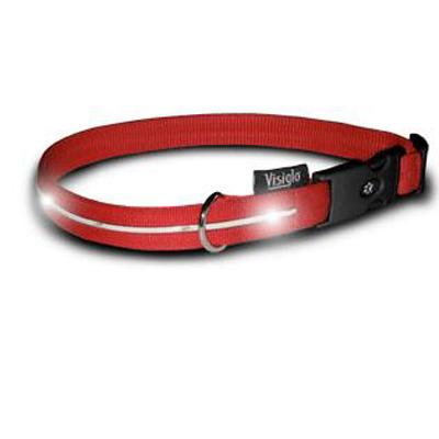 Visiglo Red LED Illuminated Medium Dog Collar 13 to 20 inch