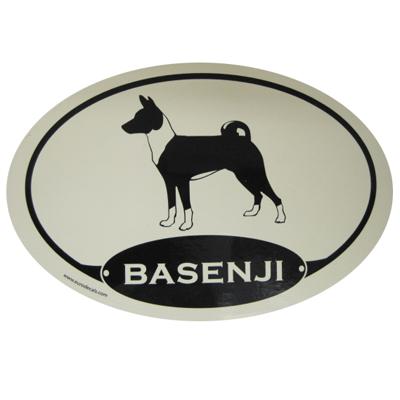 Euro Style Oval Dog Decal Basenji